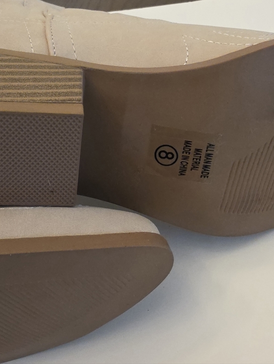 Beige Cowgirl Ankle Boots Embroidered  Western Toe Block Heel Coachella - Picture 6 of 7